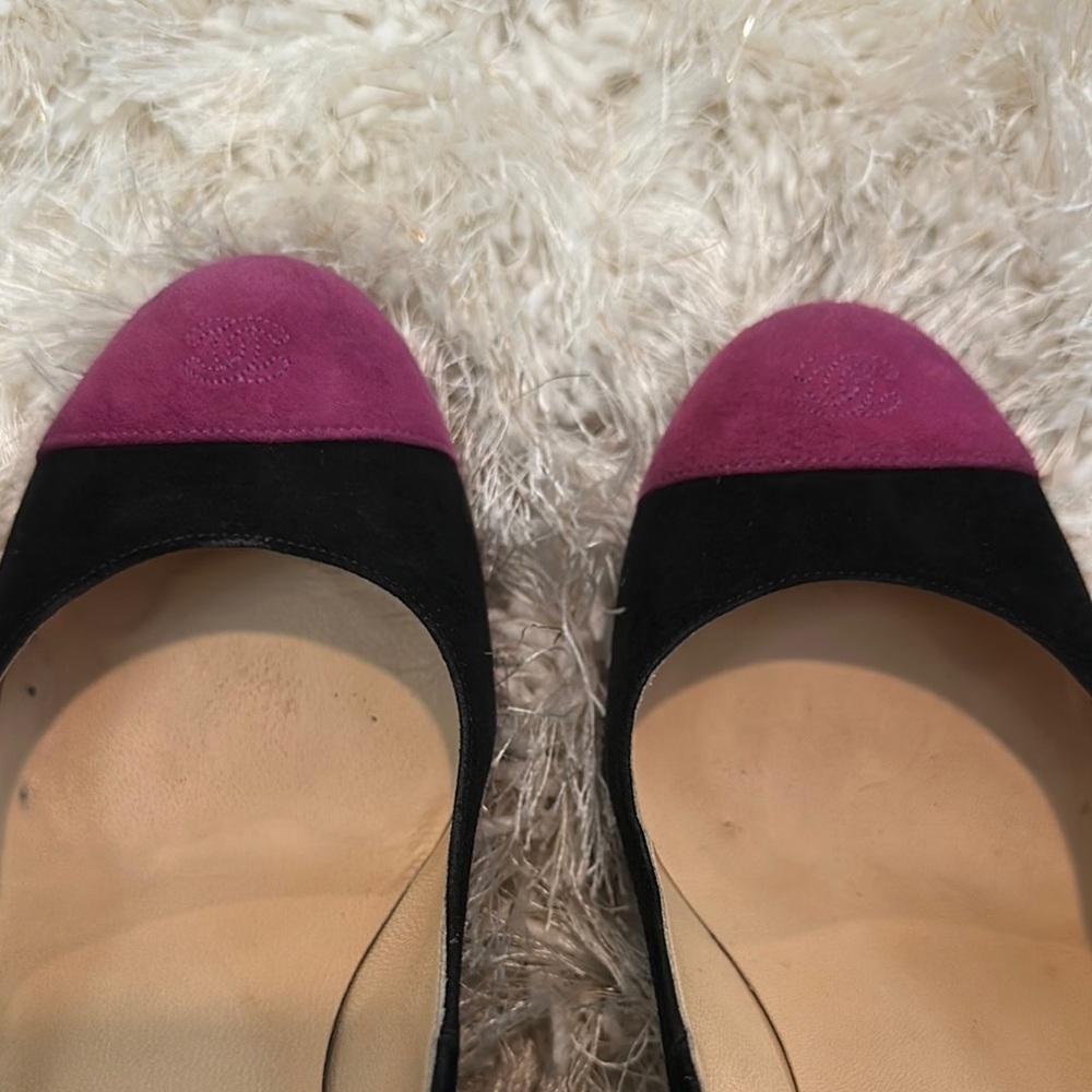 CHANEL Black and Pink Platform Heels - Picture 12 of 14